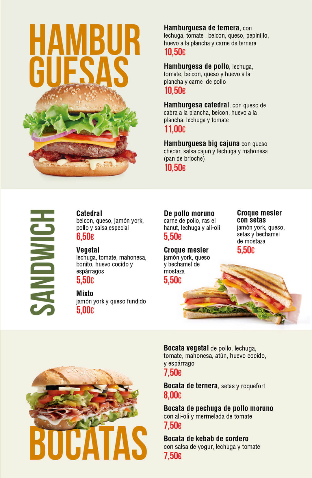 Hamburguesas y bocatas cerca de San Mamés en Bilbao